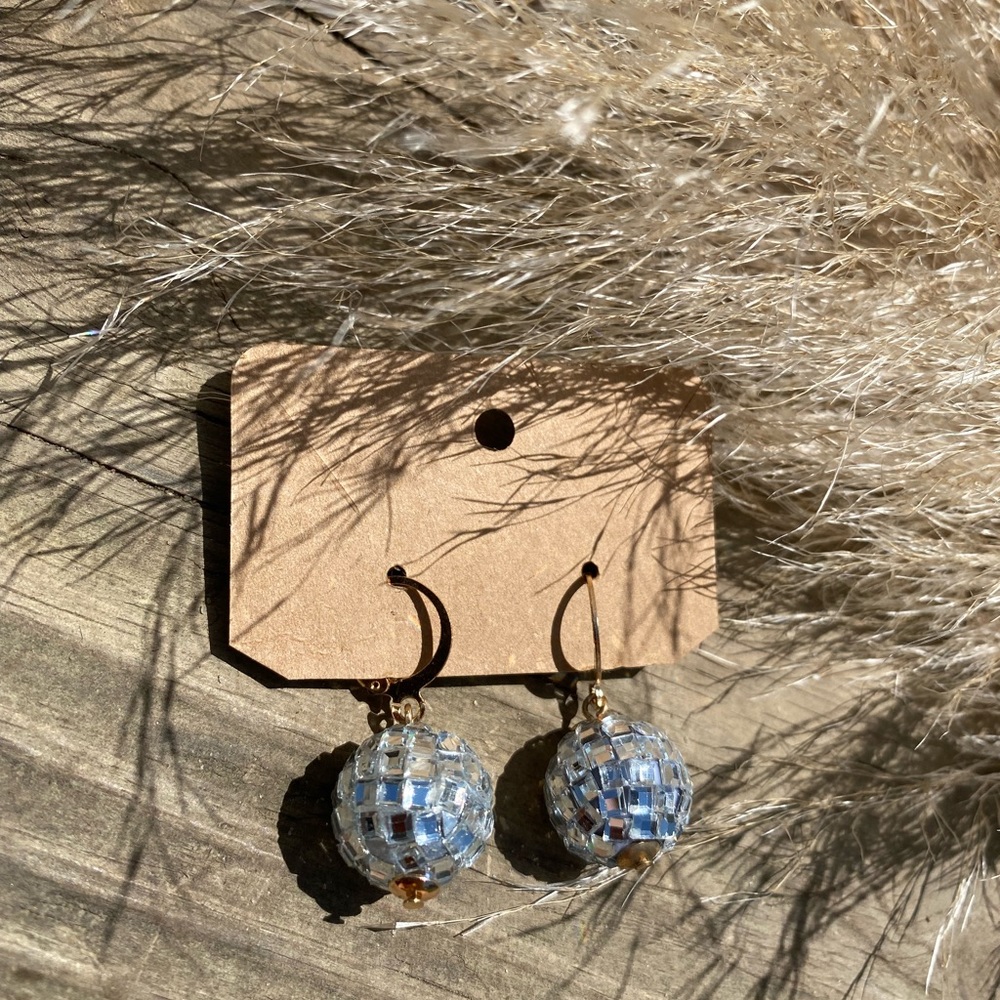 Rhinestone Disco Ball Earrings